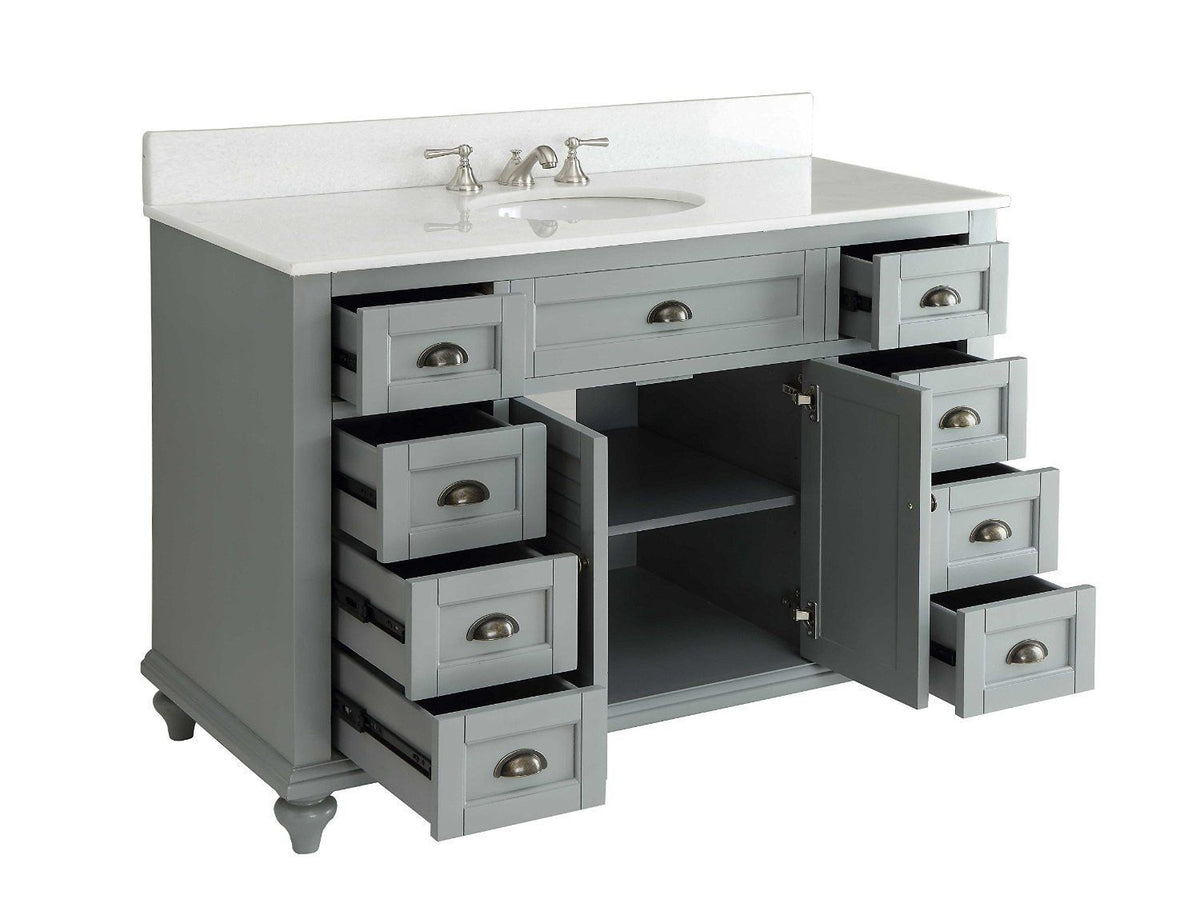 49" Benton Collection Cottage style Glennville Bathroom Sink Vanity (Grey)