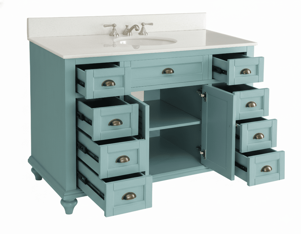 49" Benton collection Vintage Blue Cottage Glennville Bathroom Sink Vanity
