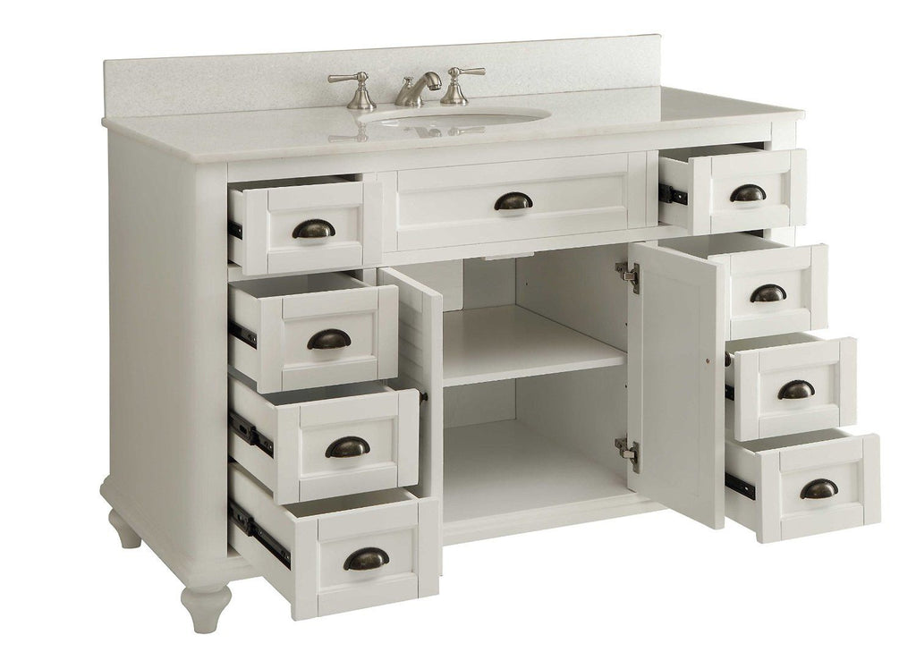 49" Cottage Style White Glennville Bathroom Sink Vanity