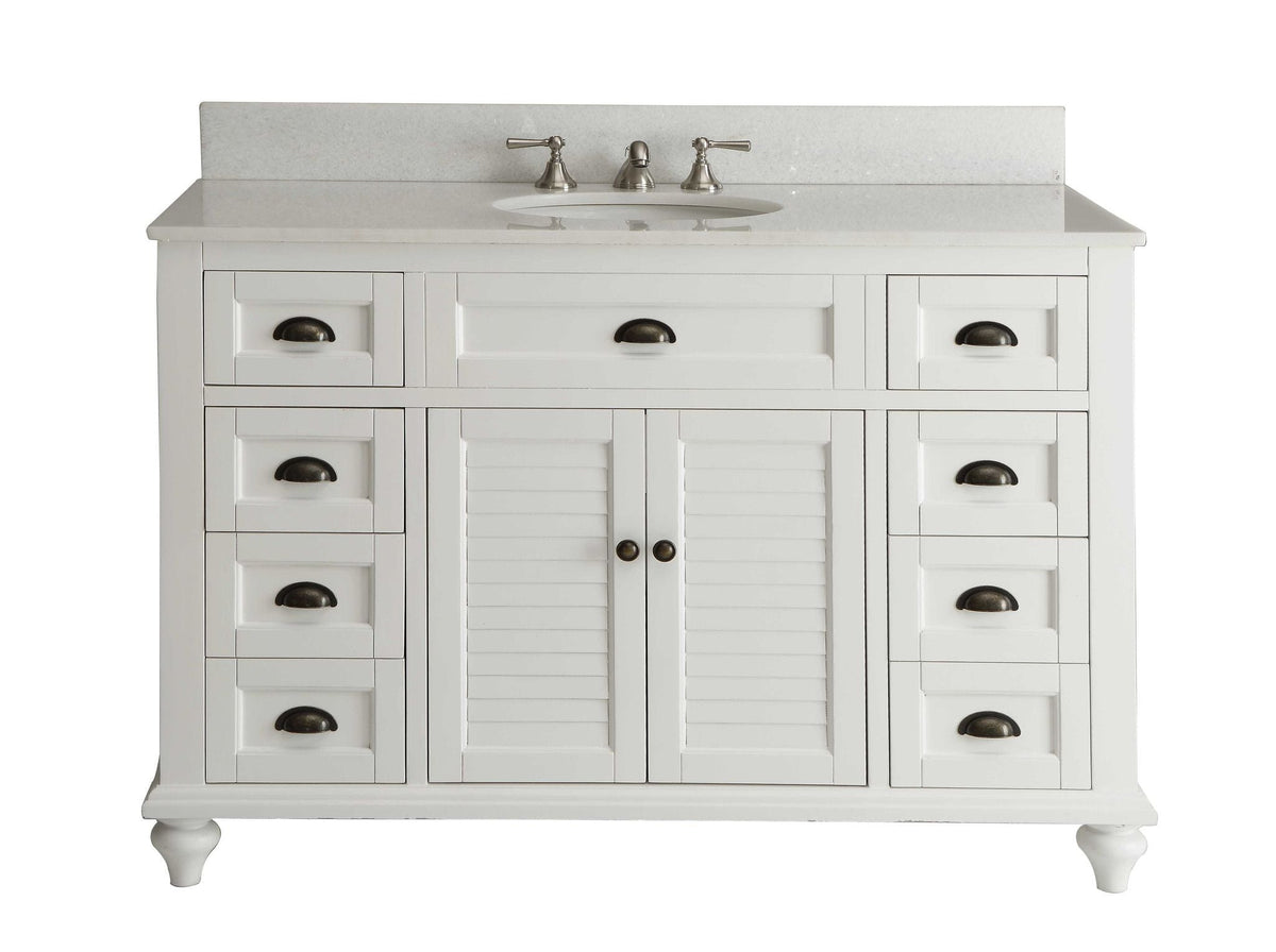 49" Cottage Style White Glennville Bathroom Sink Vanity