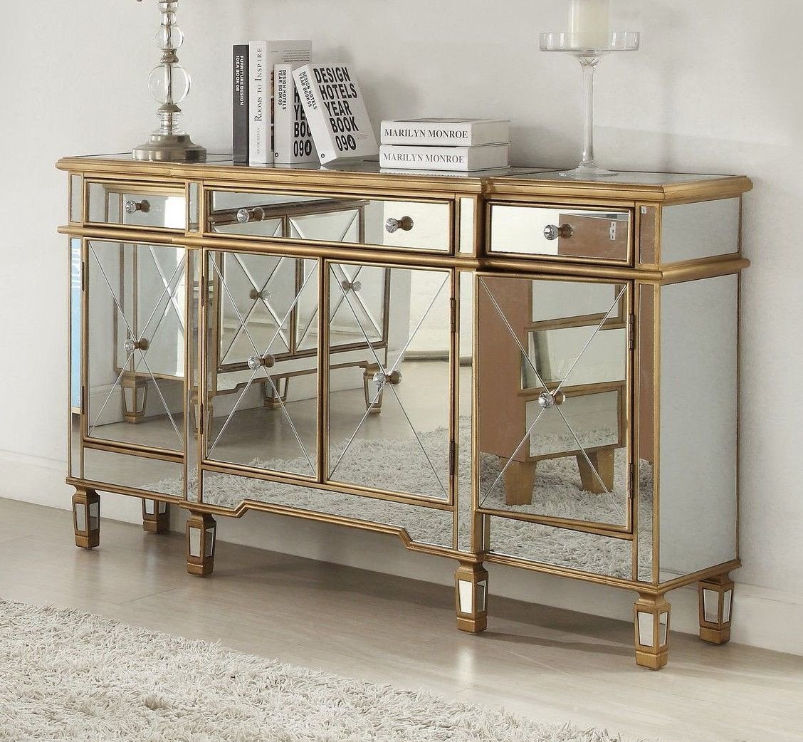60" Benton collection Andrea Mirrored Console