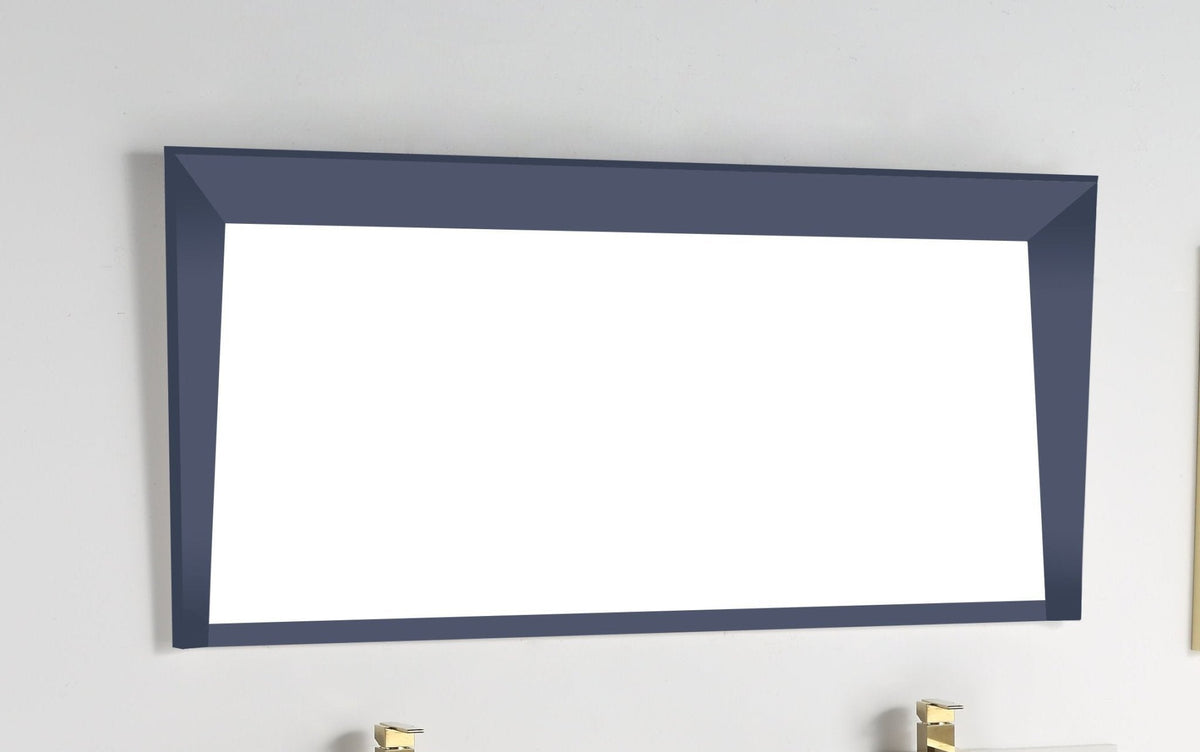60" Larvotto Navy Blue Contemporary Double Sink Bathroom Vanity