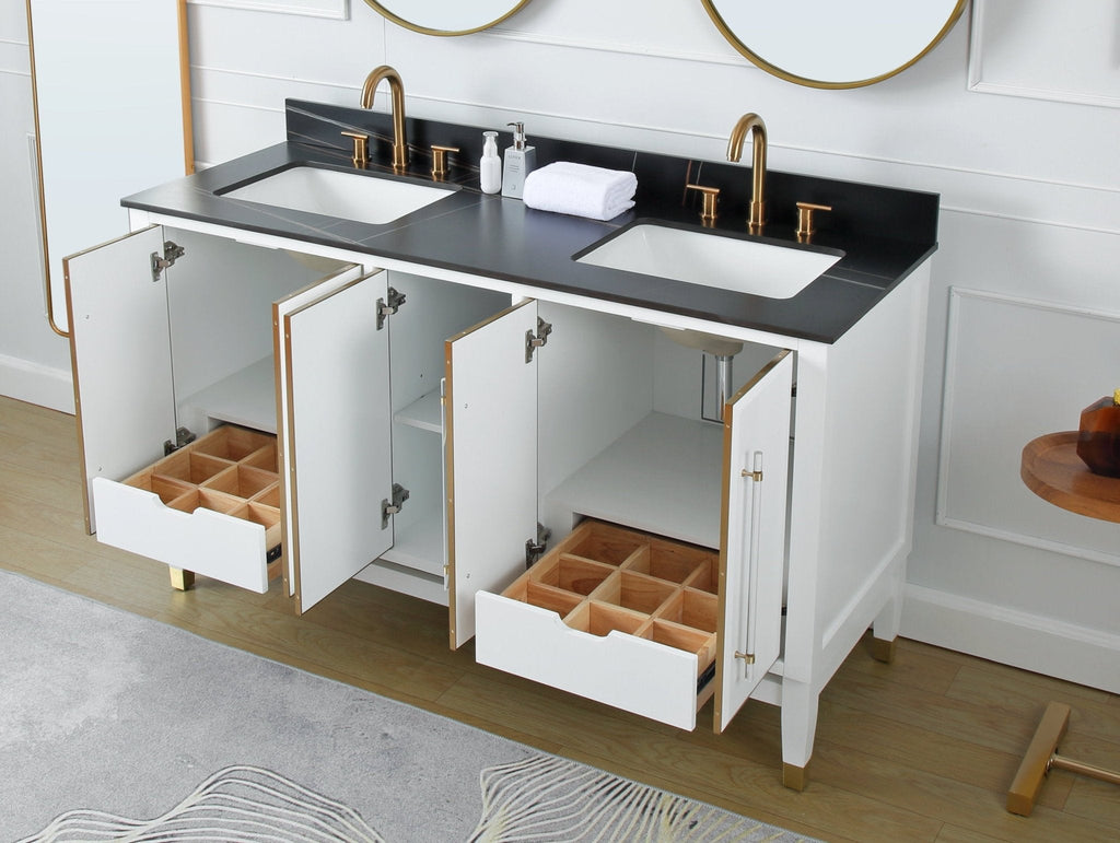 60" Tennant Brand Bertone Double Sink Bathroom Vanity