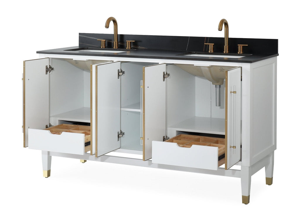 60" Tennant Brand Bertone Double Sink Bathroom Vanity