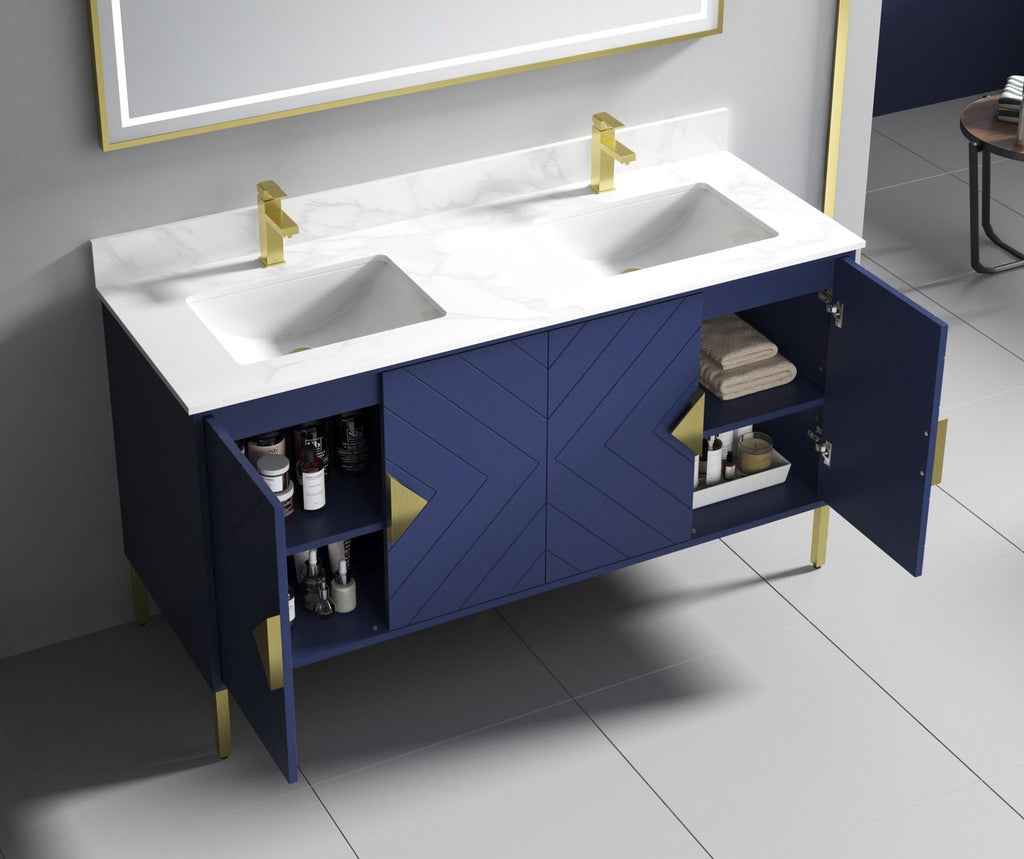 60" Tennant Brand Eileen Modern Style Double Sink Bathroom Vanity