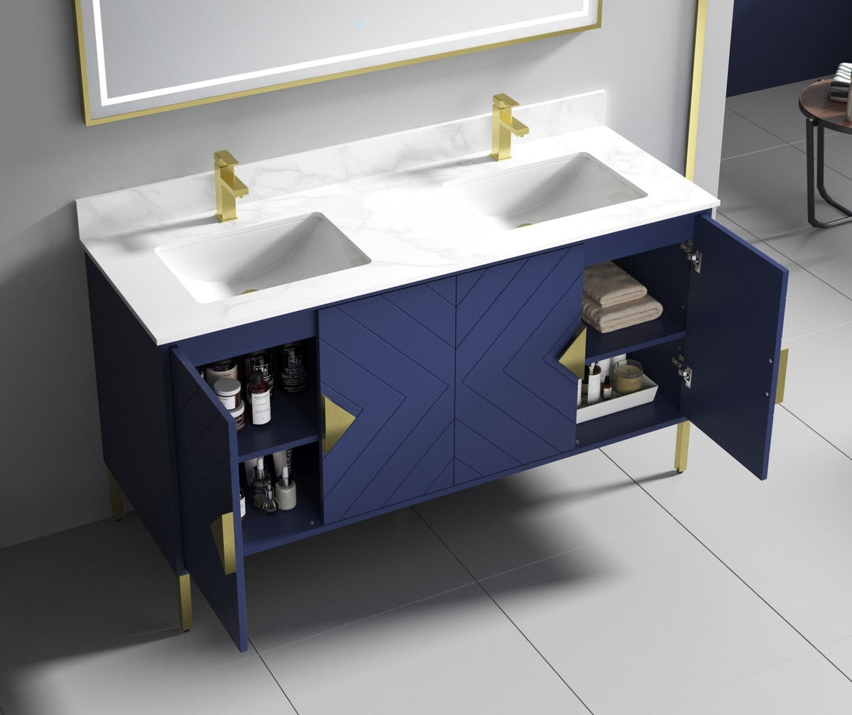 60" Tennant Brand Eileen Modern Style Double Sink Bathroom Vanity