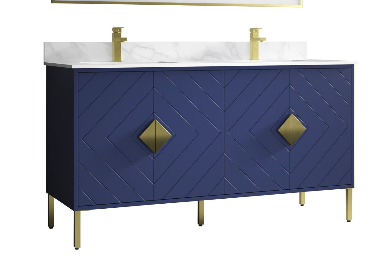 60" Tennant Brand Eileen Modern Style Double Sink Bathroom Vanity