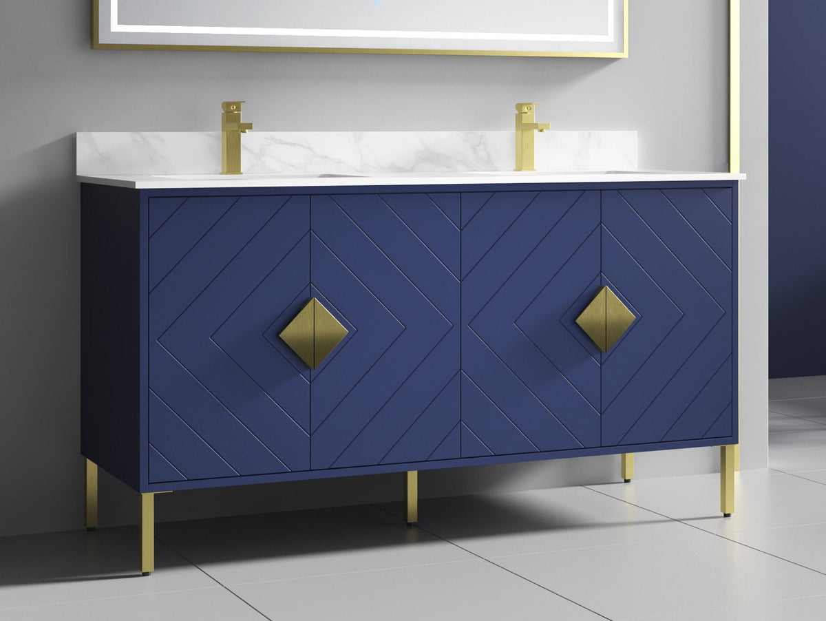 60" Tennant Brand Eileen Modern Style Double Sink Bathroom Vanity