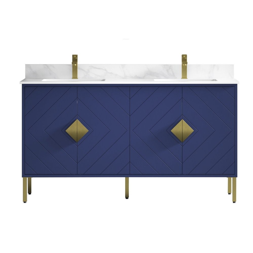 60" Tennant Brand Eileen Modern Style Double Sink Bathroom Vanity