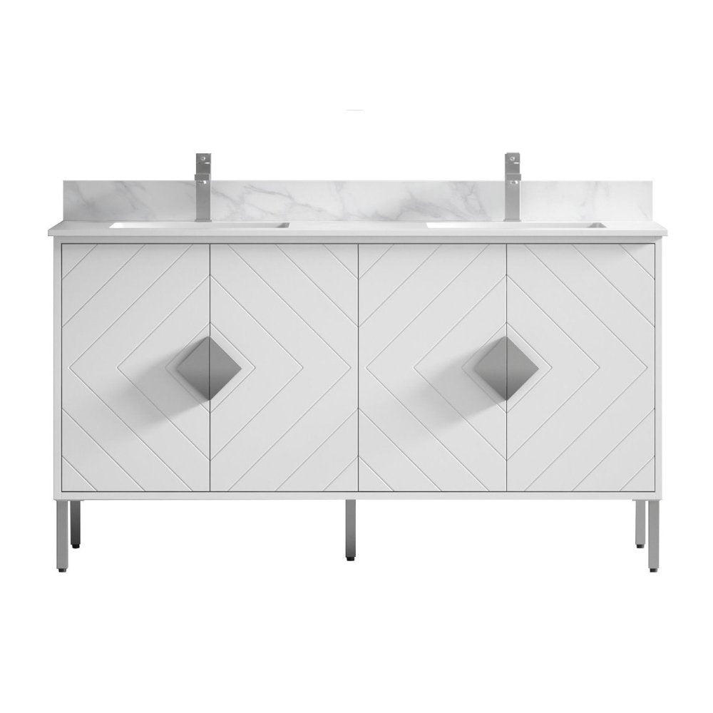 60" Tennant Brand Eileen Modern Style Double Sink Bathroom Vanity