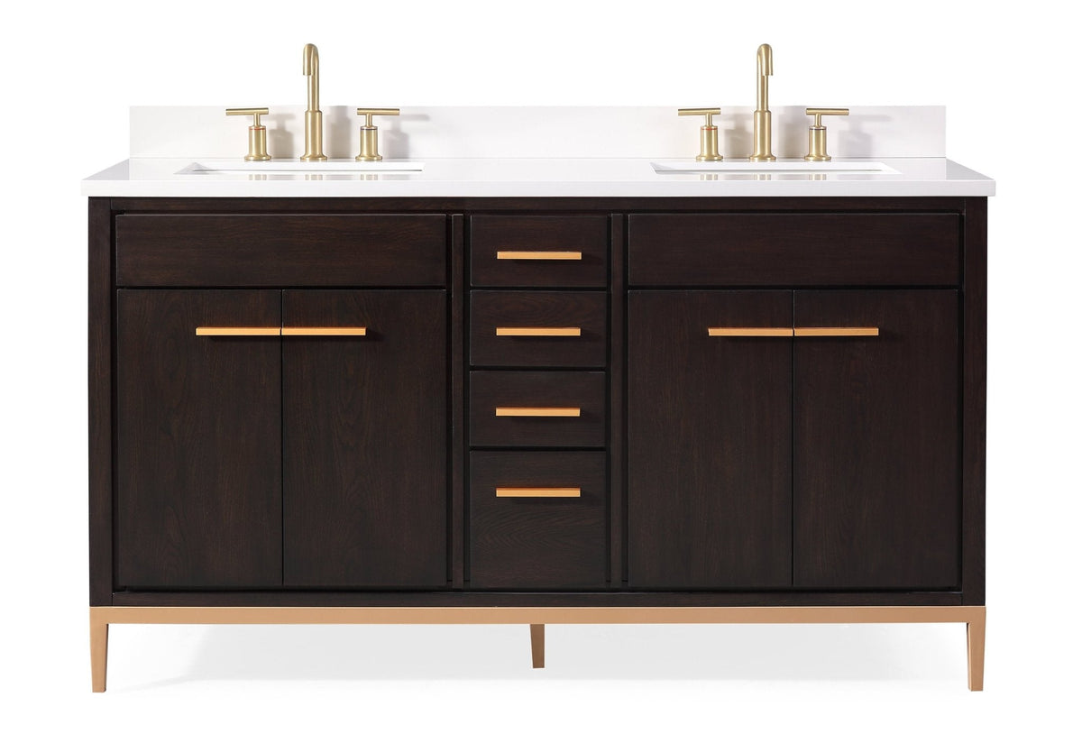 60" Tennant Brand Modern Style Beatrice Double Sink Bathroom Vanity