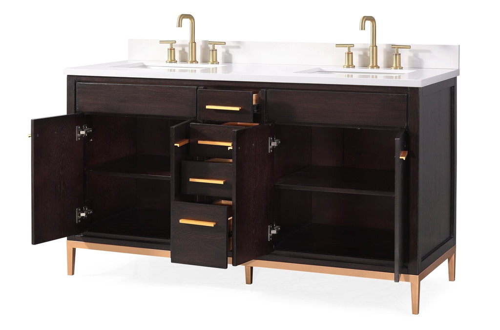 60" Tennant Brand Modern Style Beatrice Double Sink Bathroom Vanity