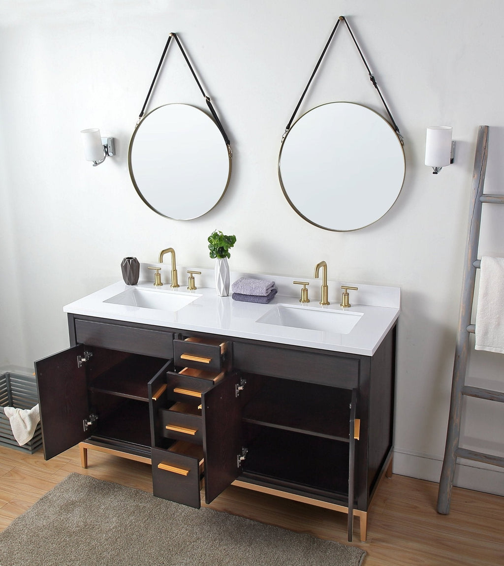 60" Tennant Brand Modern Style Beatrice Double Sink Bathroom Vanity