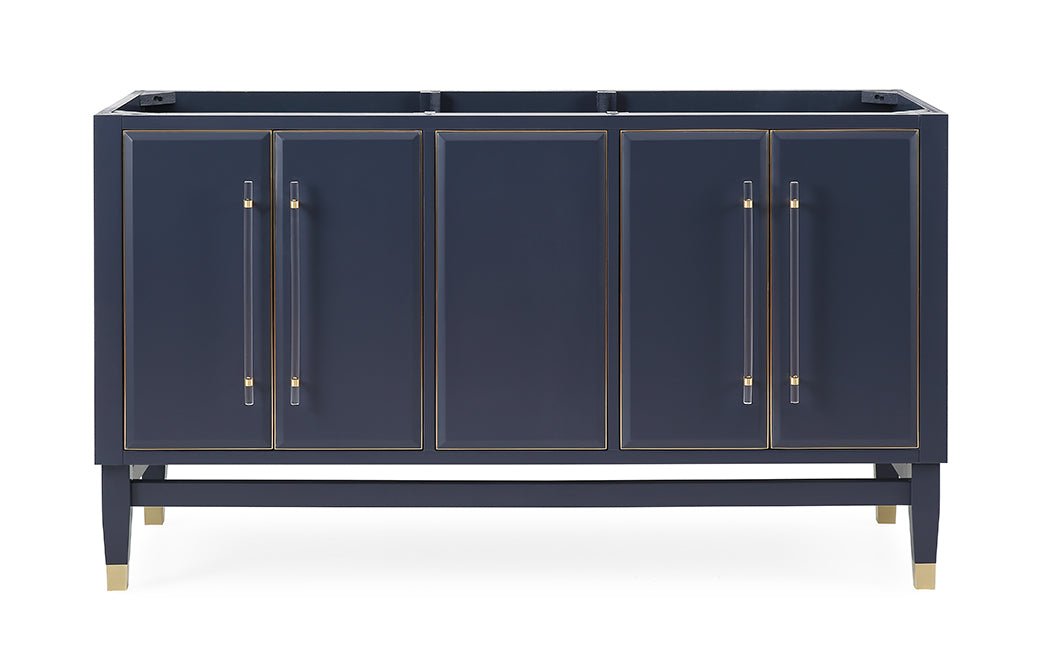 60" Tennant Brand Navy Blue Bertone Double Bathroom Sink Vanity