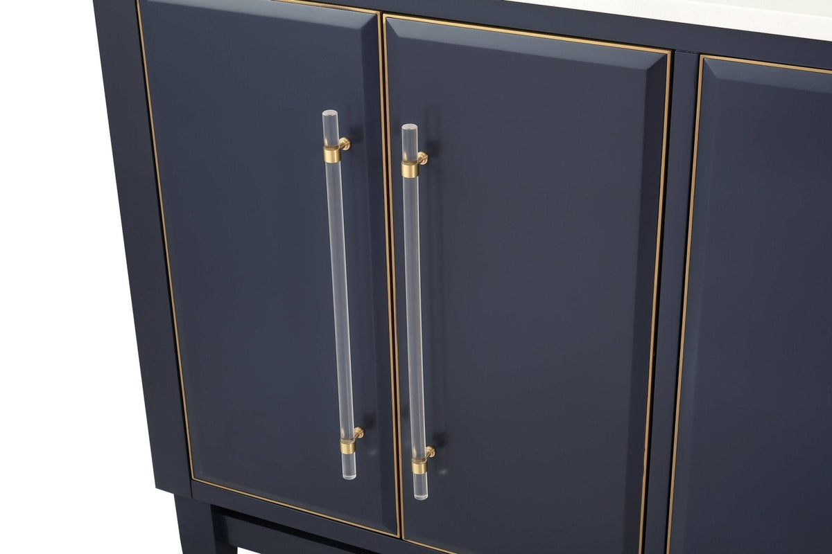 60" Tennant Brand Navy Blue Bertone Double Bathroom Sink Vanity
