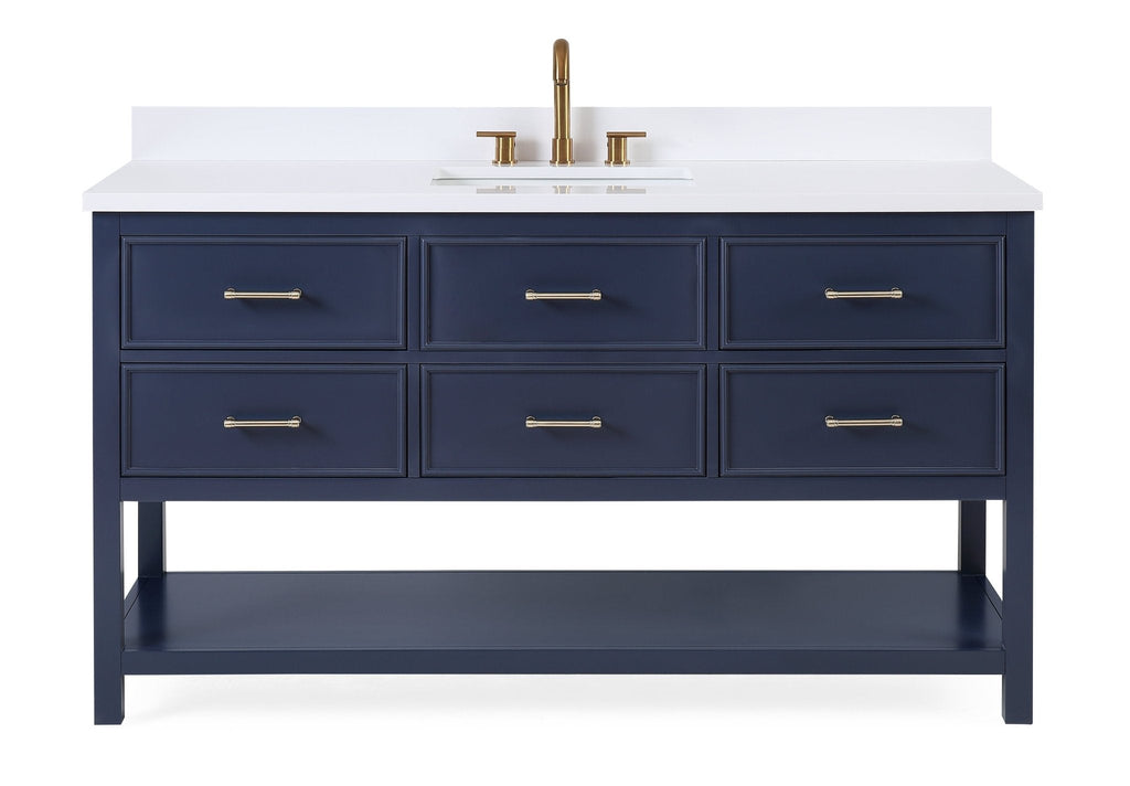 60" Tennant Brand Navy Blue Color Felton Bathroom Sink Vanity