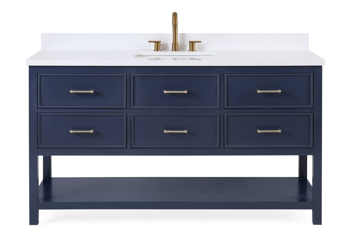 60" Tennant Brand Navy Blue Color Felton Bathroom Sink Vanity