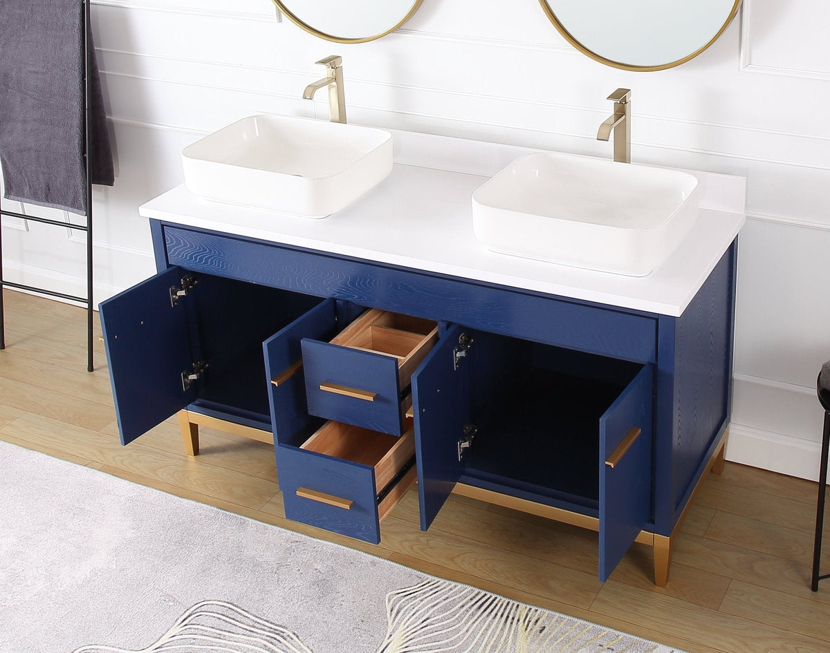 60" Tennant Brand Vessel sink Beatrice Double Sink Bathroom Vanity