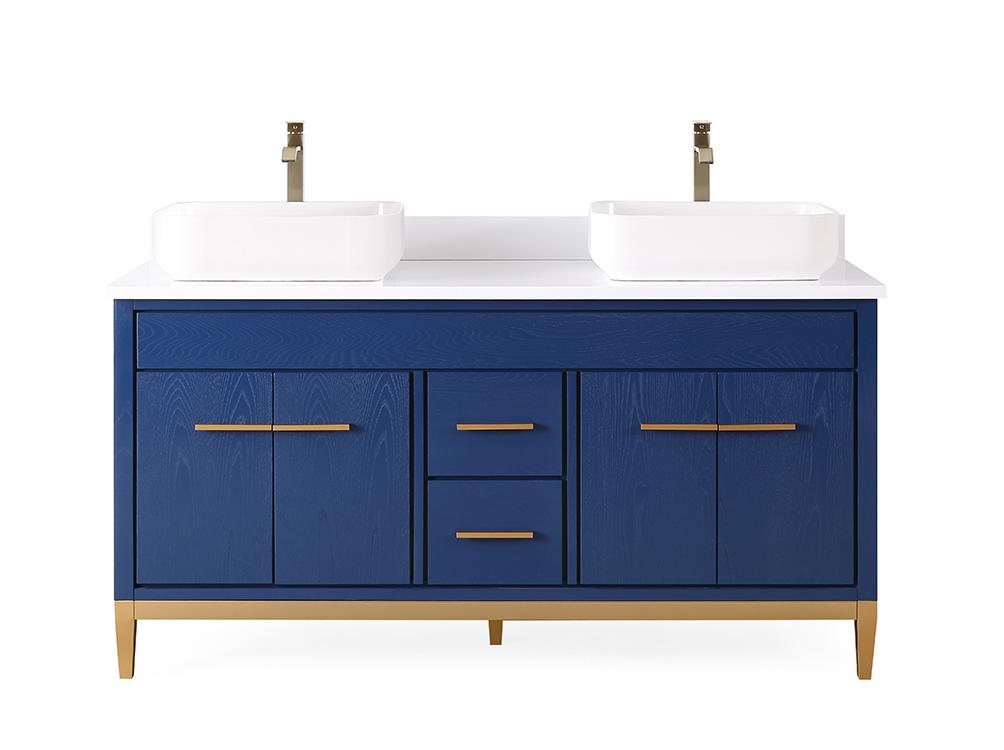 60" Tennant Brand Vessel sink Beatrice Double Sink Bathroom Vanity