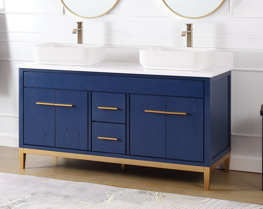 60" Tennant Brand Vessel sink Beatrice Double Sink Bathroom Vanity
