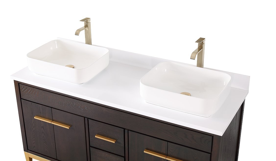 60" Tennant Brand Vessel sink Beatrice Double Sink Bathroom Vanity