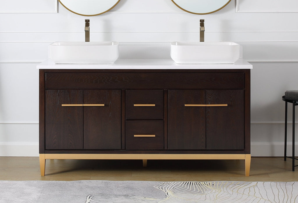 60" Tennant Brand Vessel sink Beatrice Double Sink Bathroom Vanity