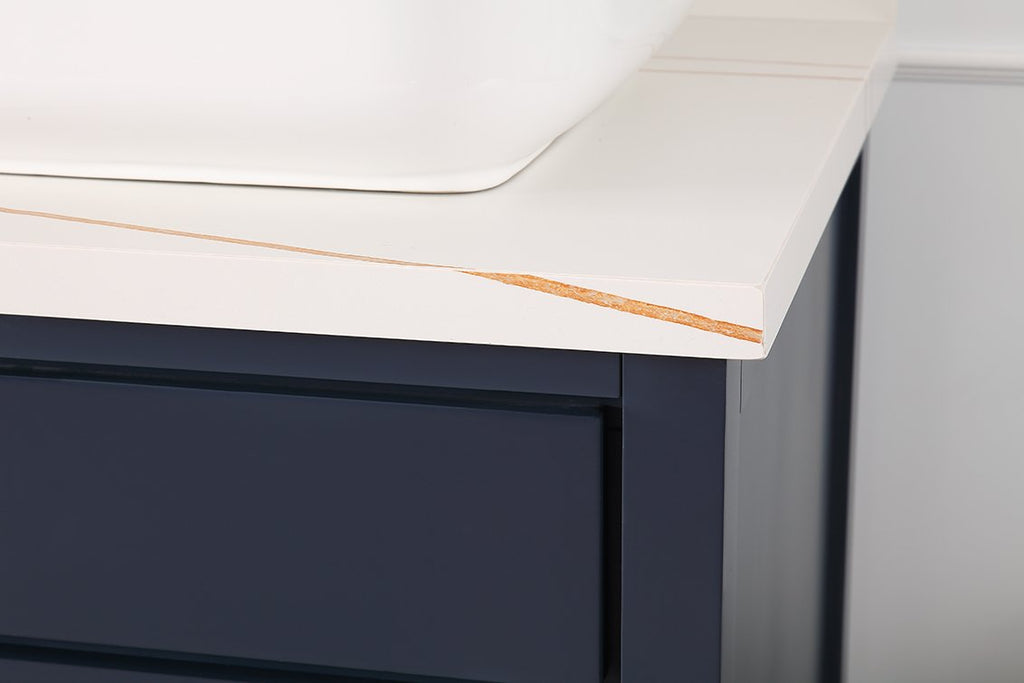 60" Tennant Brand Vessel sink Navy Blue Beatrice Double Sink Vanity