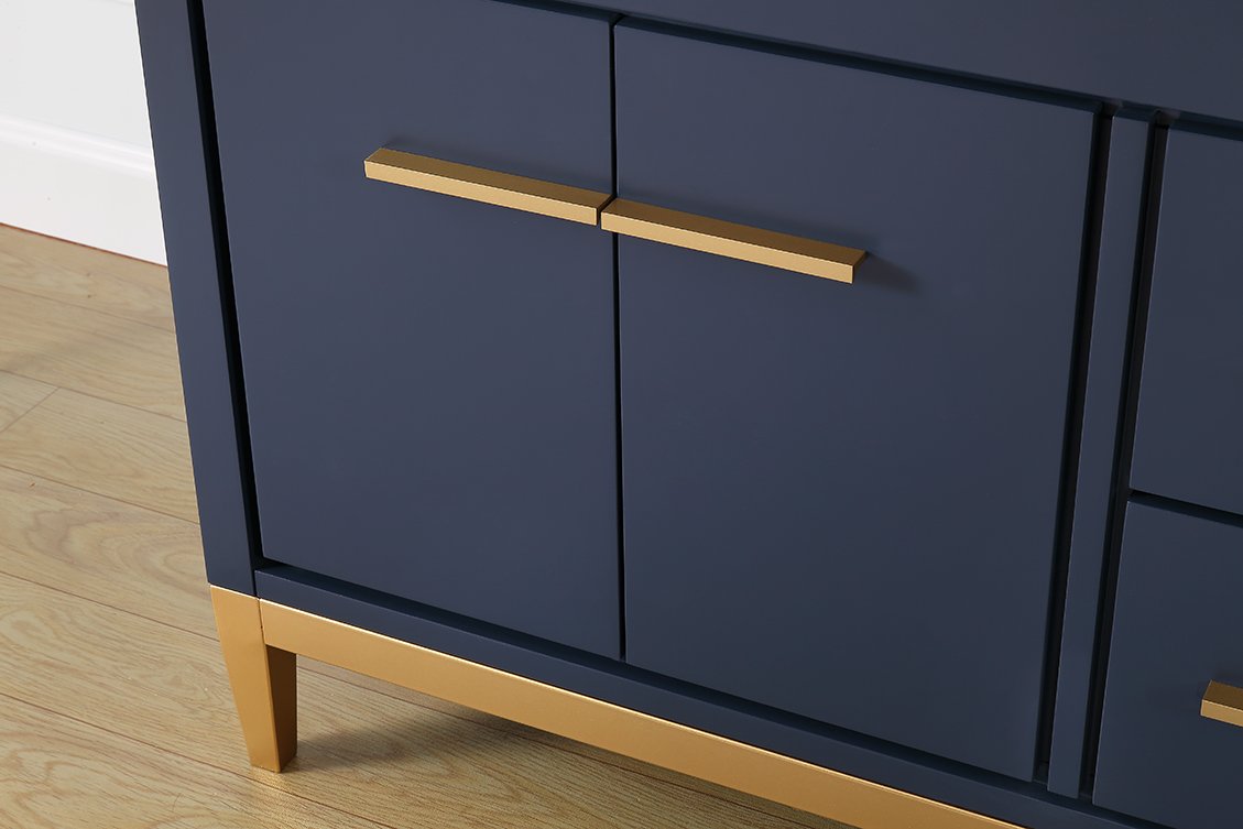 60" Tennant Brand Vessel sink Navy Blue Beatrice Double Sink Vanity