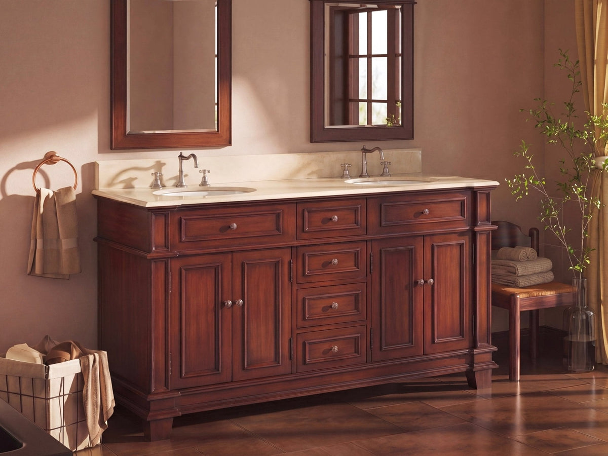 60" Timeless Classic Sanford Double Sink Bathroom Vanity