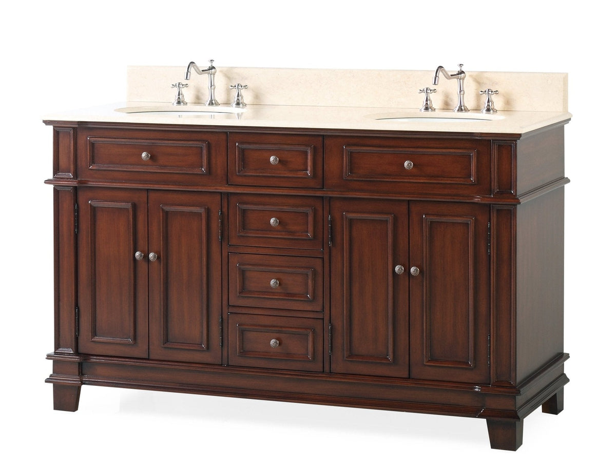 60" Timeless Classic Sanford Double Sink Bathroom Vanity