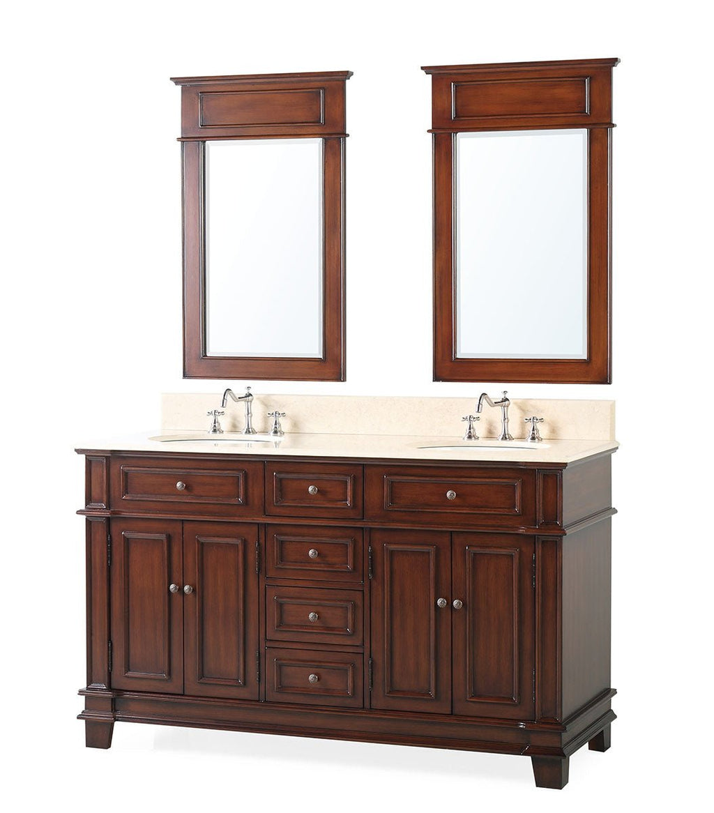 60" Timeless Classic Sanford Double Sink Bathroom Vanity