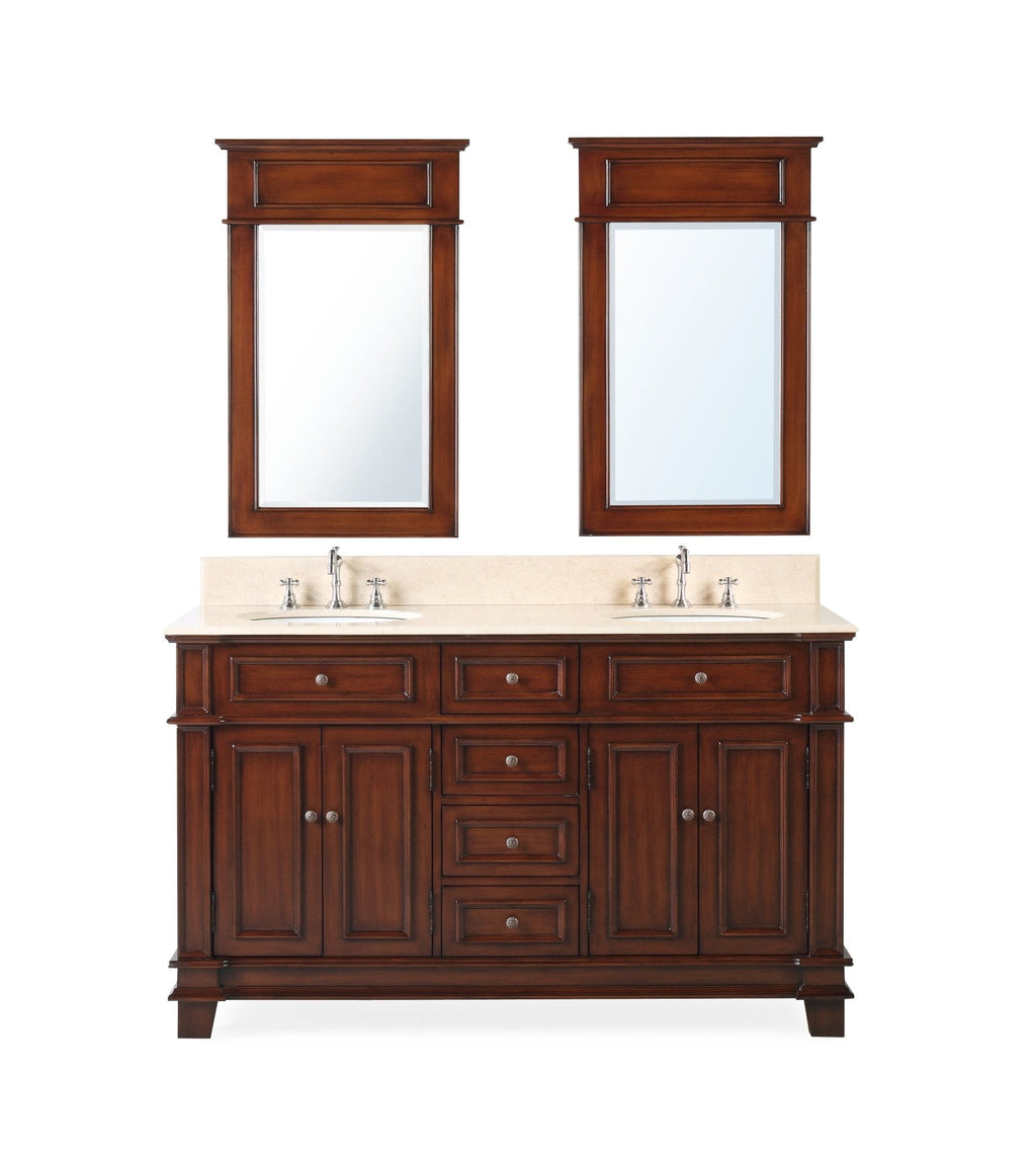 60" Timeless Classic Sanford Double Sink Bathroom Vanity