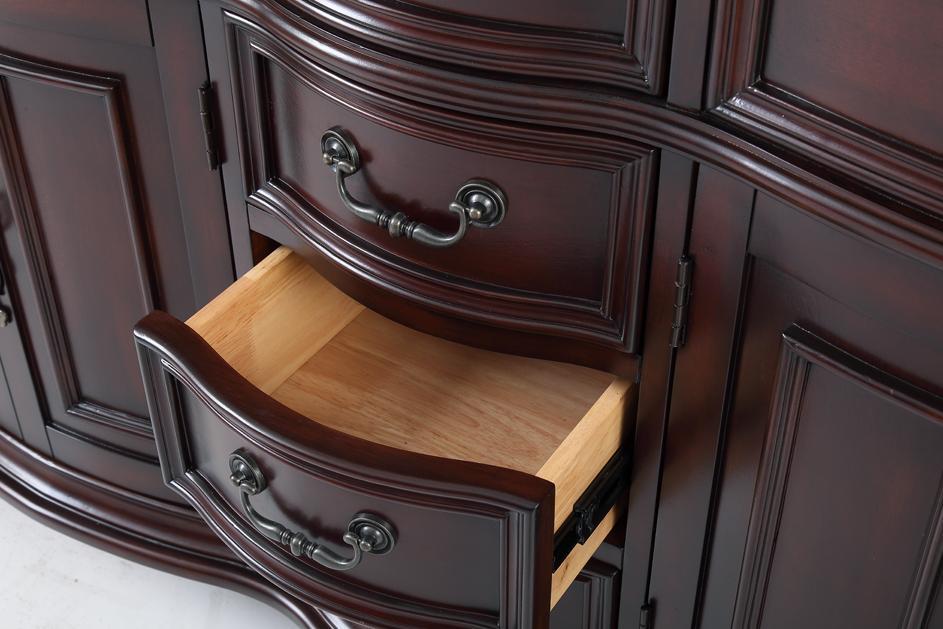64" Traditional Style Cherry Wood Hopkinton Double Sink Bathroom Vanity