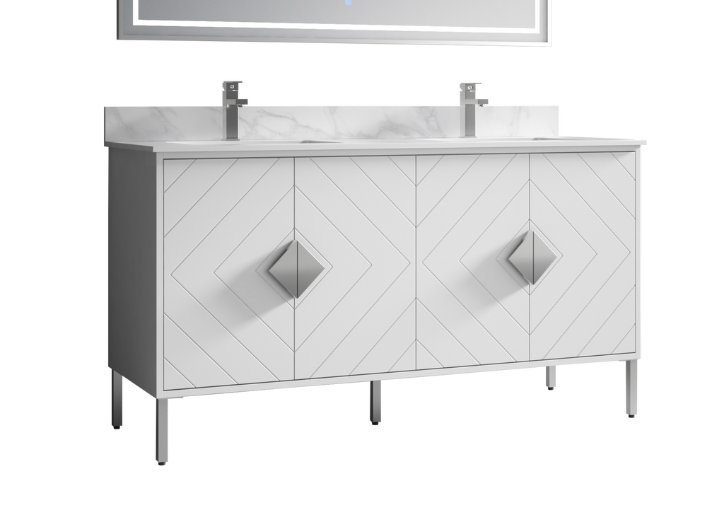 60" Tennant Brand Eileen Modern Style Double Sink Bathroom Vanity