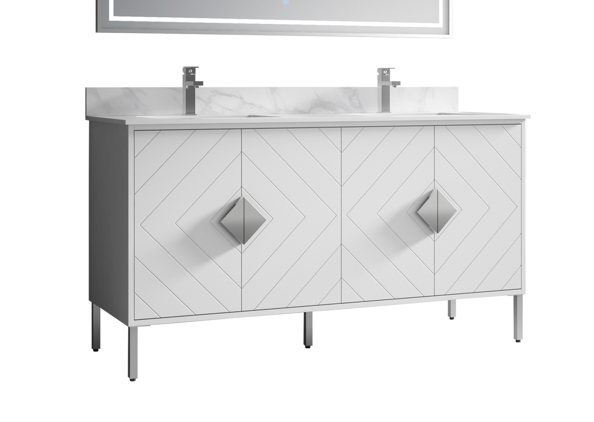 60" Tennant Brand Eileen Modern Style Double Sink Bathroom Vanity