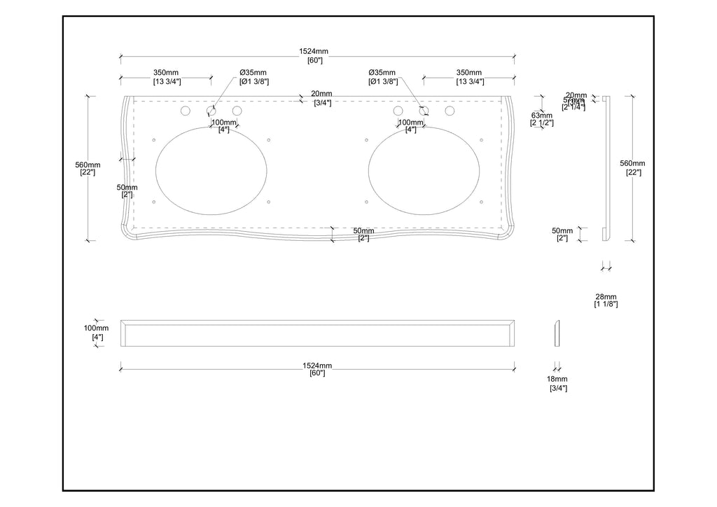 60 Inch Traditional Light Beige Oak Wood Sesto Bathroom Vanity, Double Sink, White Quartz Top, Fully Assembled