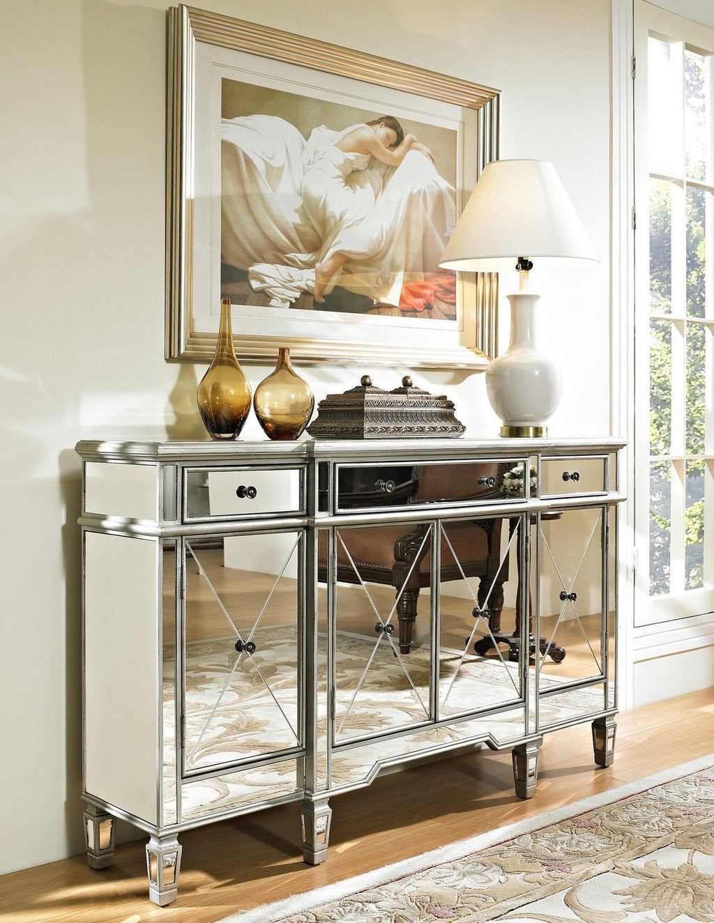 Mirrored Relection Andrea Hall Console (Silver)