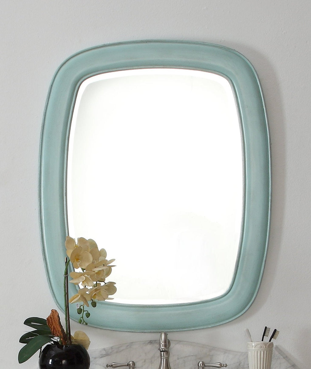Termoli 36 - Inch Light Blue Frame Modern Style Wall Mirror