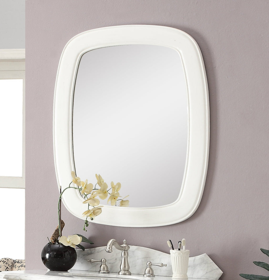 Termoli 36 - Inch White Frame Modern Style Wall Mirror